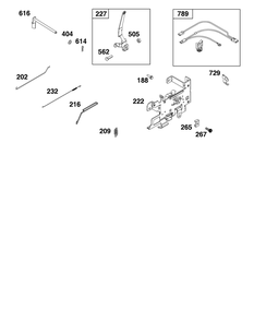 Controls Group Diagram and Parts List for 31R907-0110-G1 200000 - 399999 Briggs and Stratton Engine